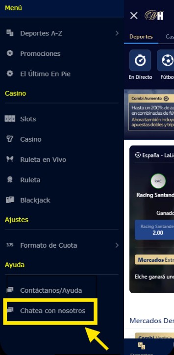 Contacto ayuda William Hill España