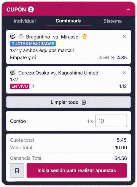 Boleto de Casino Gran Madrid con las apuestas seleccionadas