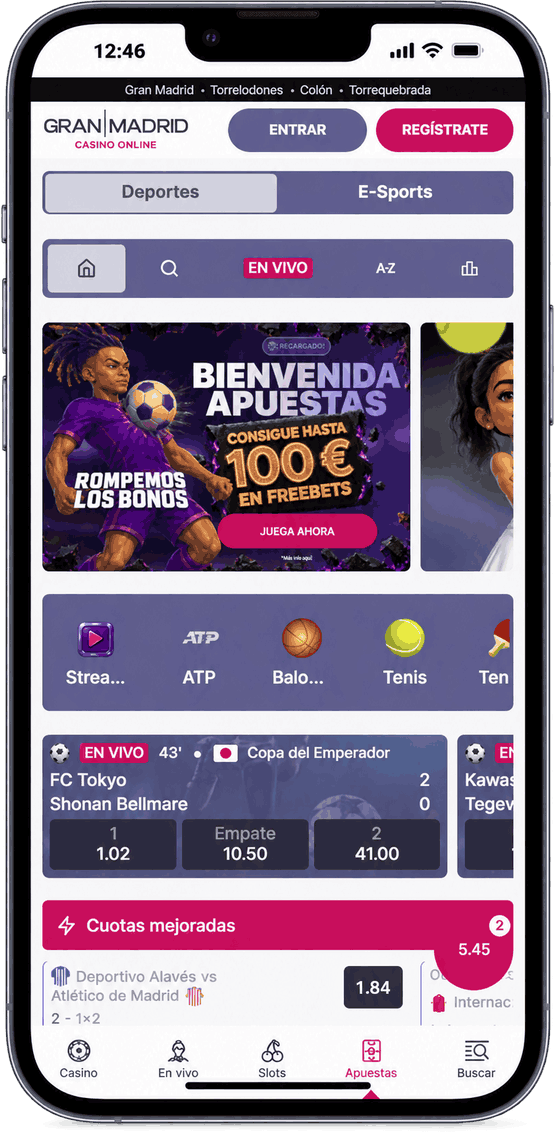 Versión móvil de Casino Gran Madrid para apostar